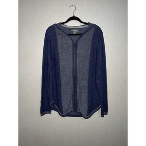 Natural Reflections Zip up sweater With Hood Size Large Blue‎ Cozy Soft Warm